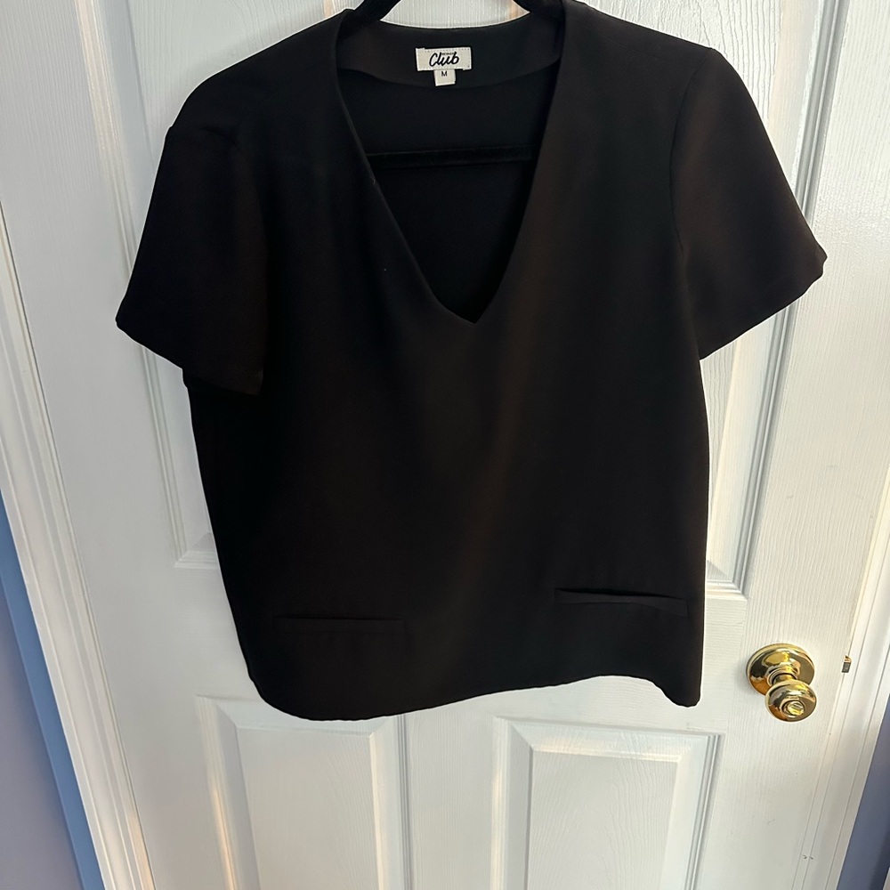 Chic Black V-Neck Blouse